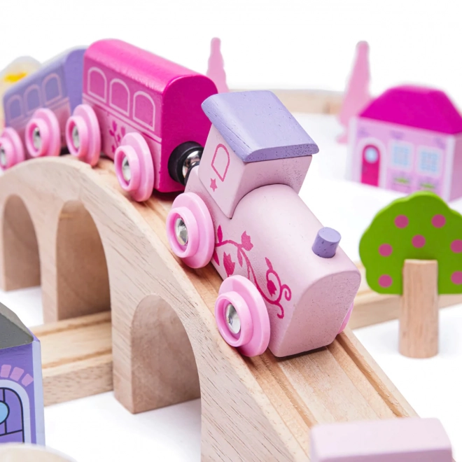 Bigjigs Rail Houten grote prinsessenspoorbaan