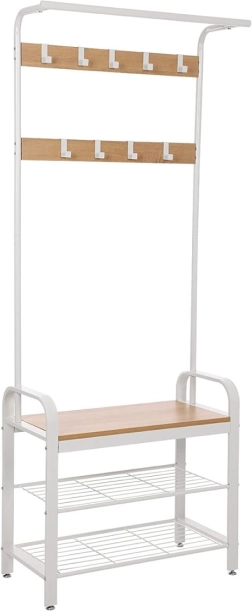 Kledingrek met planken en zitje