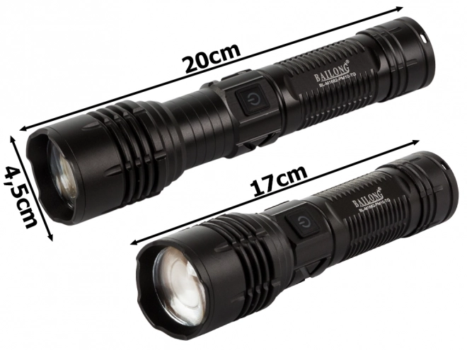 Militärische Taschenlampe mit LED und Zoom von Bailong