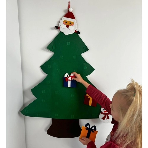 DIY Filz-Weihnachtsbaum mit Dekorationen 90 cm