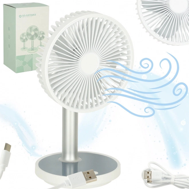 Witte draadloze tafelventilator 30cm