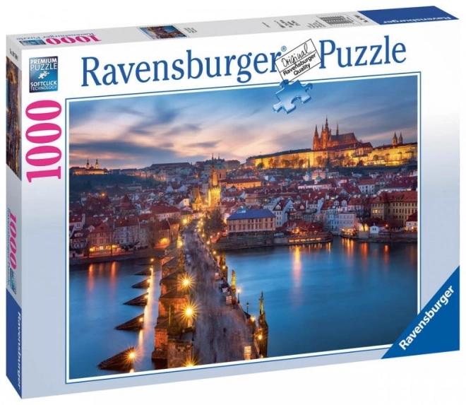 Puzzel Uitzicht op Praag 's Nachts 1000 Stukken