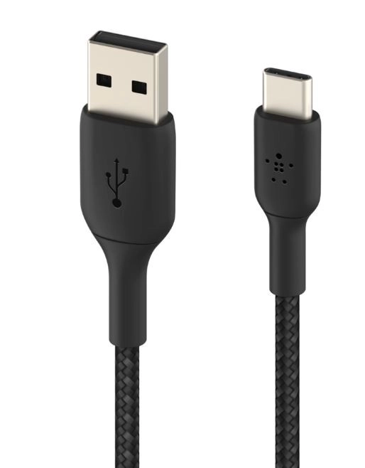 Braided USB-C to USB-A Cable 2m Black
