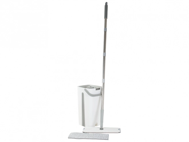 Mop plat rotatif à seau essoreur bicaractérisé