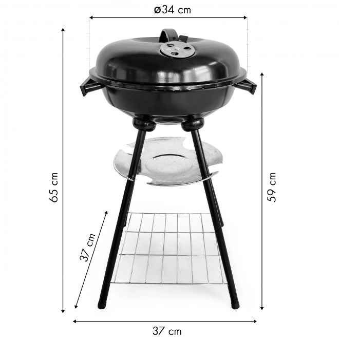 Tuinbarbecue met deksel en aslade