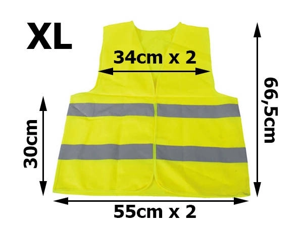Reflectieve waarschuwingsvest geel maat XL