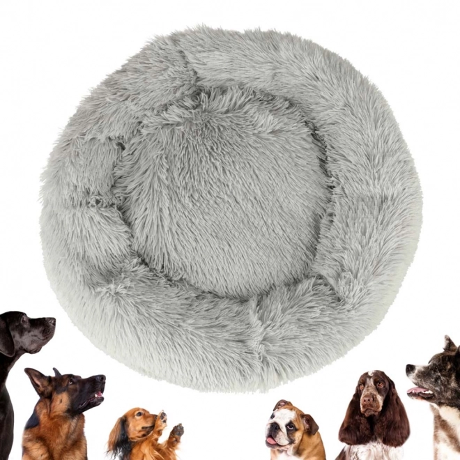 Pluche bedje voor hond en kat 60 cm lichtgrijs