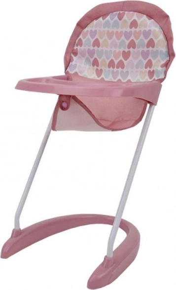 tall high chair for dolls with heart motif