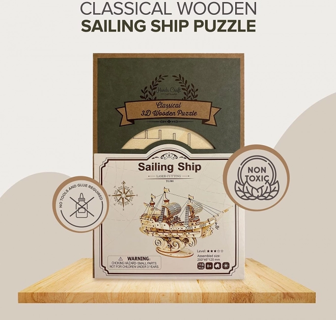 Zeilboot - 3D houten bouwpakket
