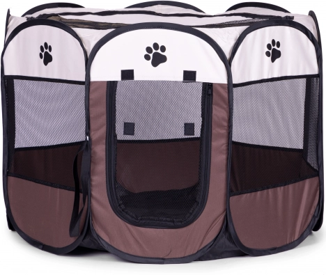 Ventilated mesh walls and zippered top cover