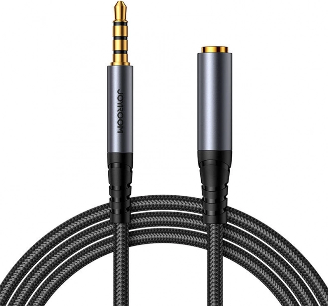 Joyroom verlengkabel voor audio 3,5 mm jack (male–female), gevlochten, 1,2 m, zwart