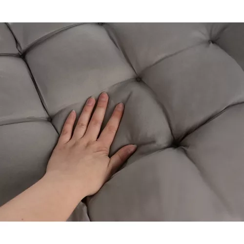Coussin matelassé pour chaise longue de jardin gris 23490