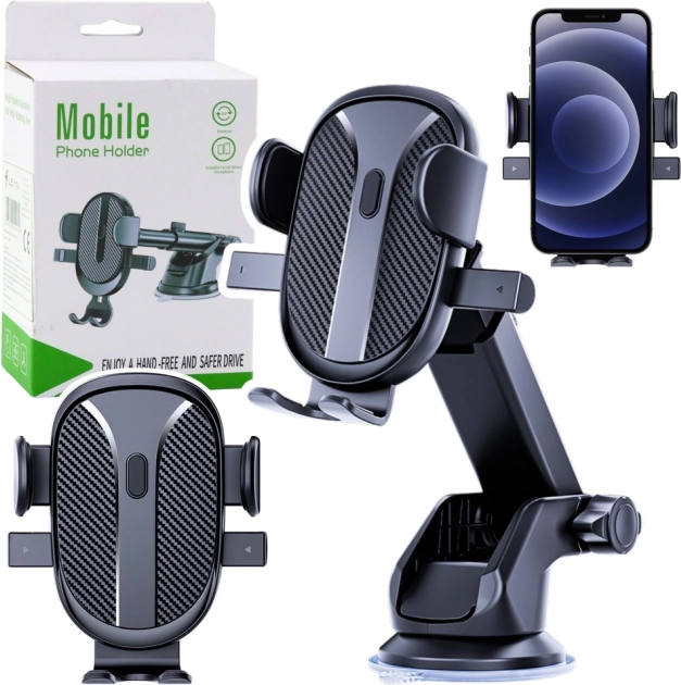 Universal heavy-duty car phone holder – windshield, dashboard, and air vent
