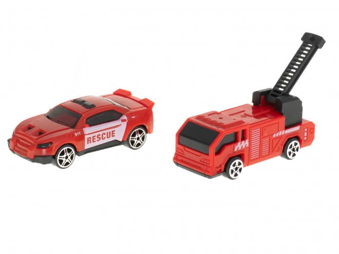 Brandweerwagen - Transporter en parkeerspeelgoed