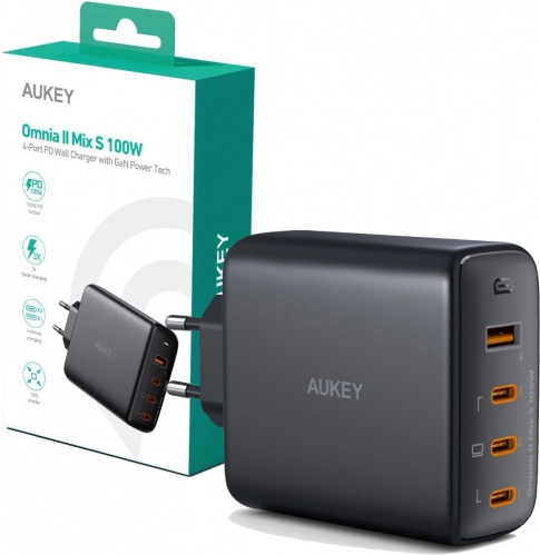 Omnia II GaN netadapter 4xUSB 100W