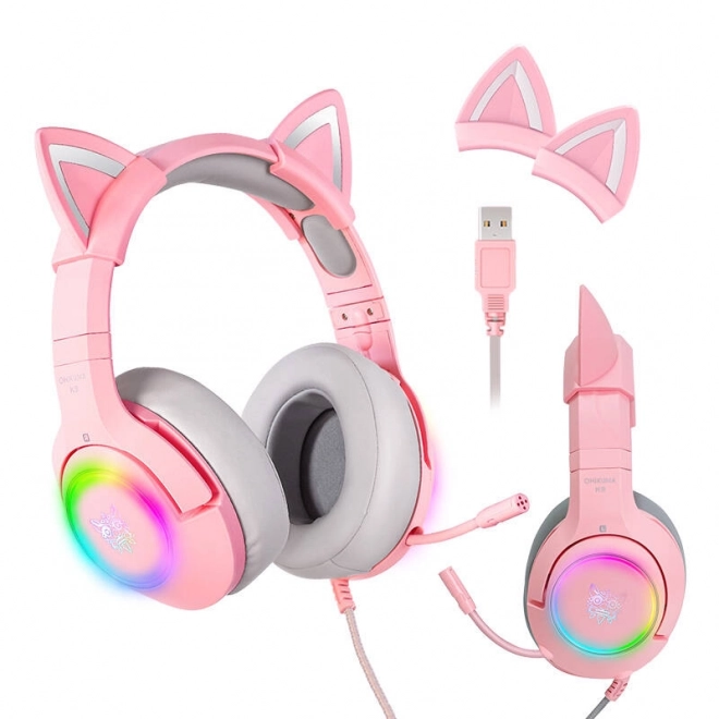 Gaming koptelefoon ONIKUMA K9 roze