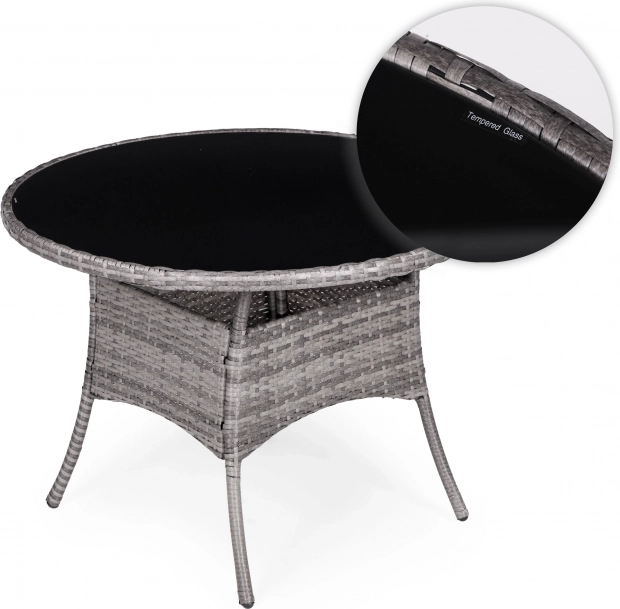 Tuimeubelen van polyrotan - 4 stoelen + ronde tafel MultiGarden