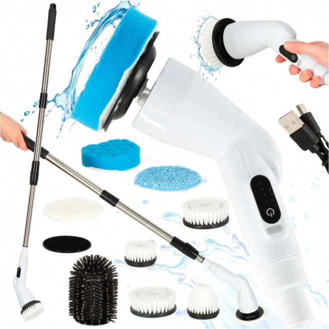Electric Rotary Mop and Cleaning Brush with 9 Heads