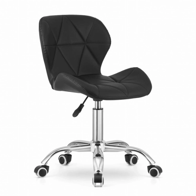 Chaise de bureau pivotante avec dossier large, cuir écologique, noir