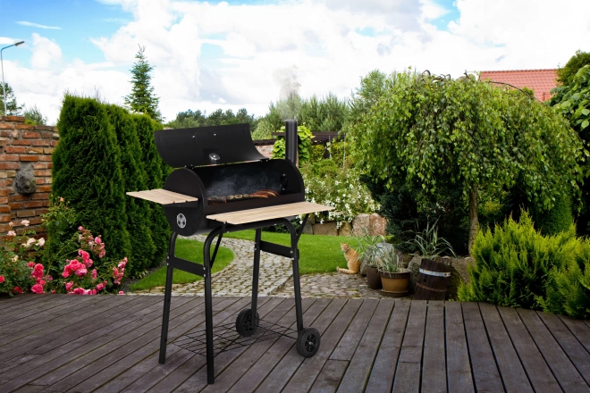 Grote tuinbarbecue met thermometer en schoorsteen