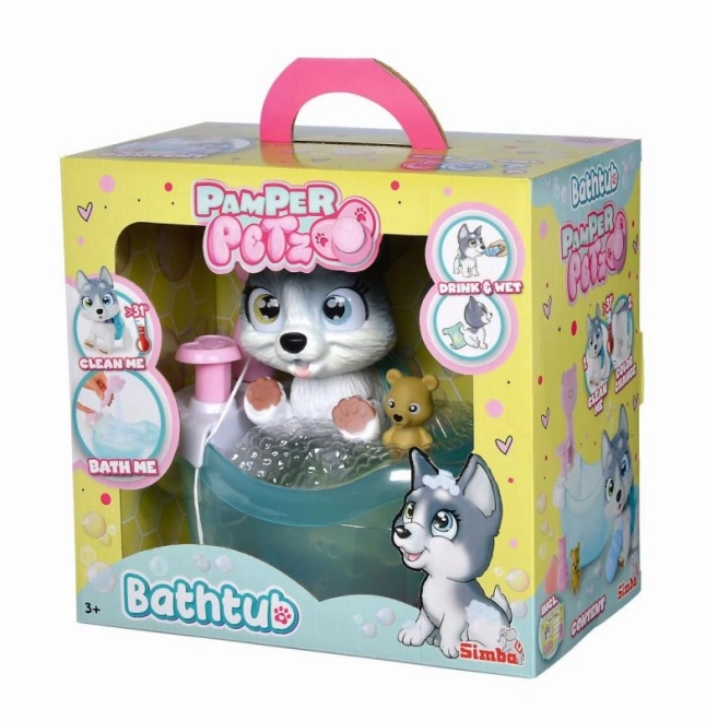 Husky Dog Pamper Petz in the Bath