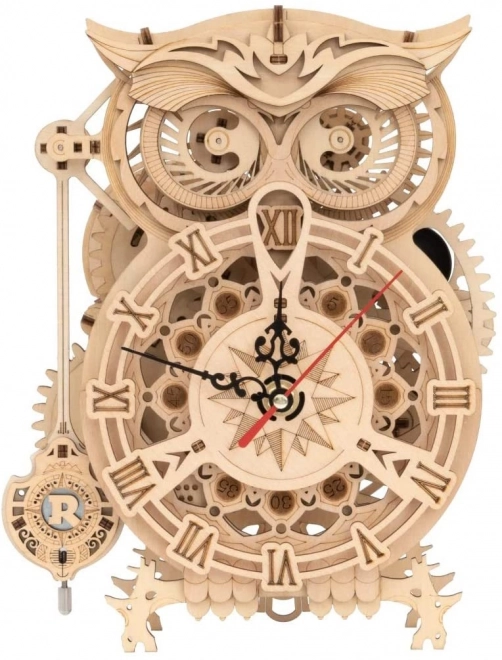 3D houten mechanische puzzel Uilen Klocken