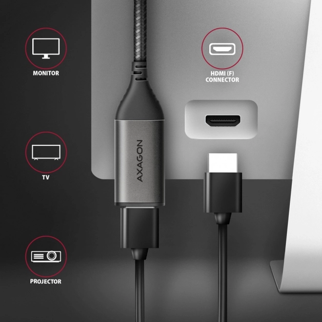 USB-C to HDMI 4K/60Hz Aluminum Adapter, 25 cm Cable