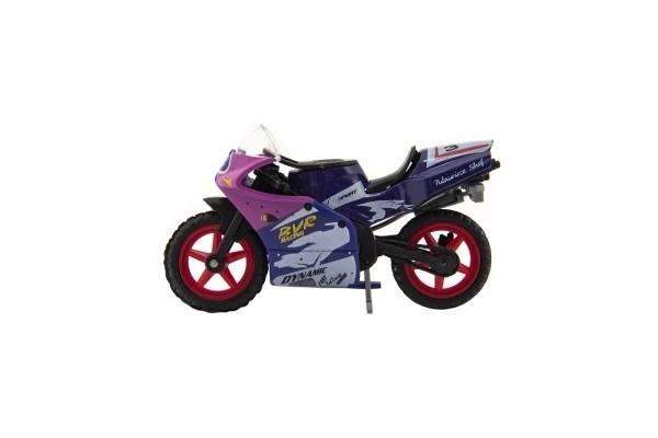 Race motorfiets metaal/kunststof 8cm vrij rollend mix soorten op kaart