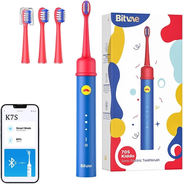 BITVAE sonic kids' electric toothbrush with app, blue