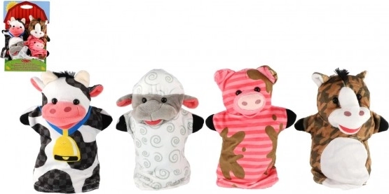Handpoppen boerderijset thuis, set van 4 stuks