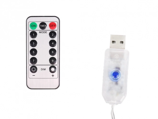 Kerstverlichting gordijn met sterren op USB