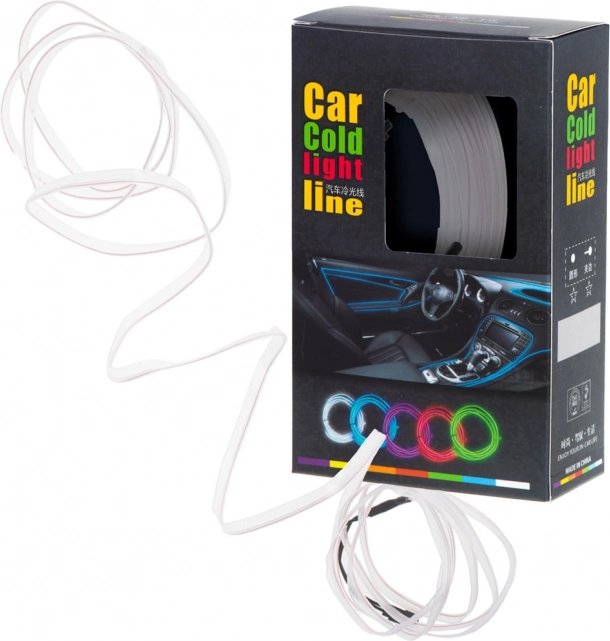 Ambiente LED-verlichting voor auto USB / 12 V, strip 5 m – Wit