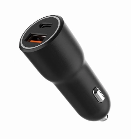 Fast Black USB-A/USB-C Car Charger 38W PD