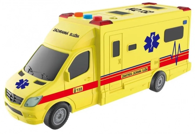 Ambulance à inertie avec effets lumineux et sonores