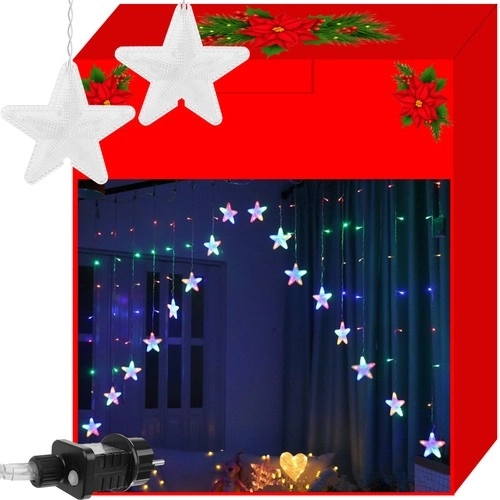 Lichtgordijn met sterretjes 136 LED – Multicolor