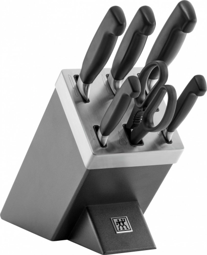 Set van 5 messen in blok Four Star, grijs