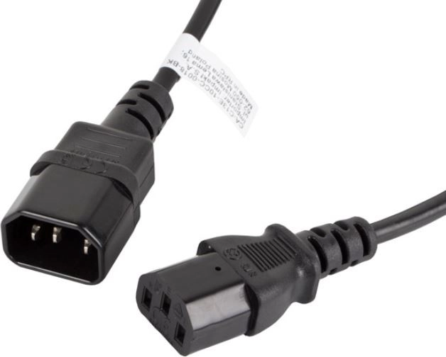 LANBERG IEC C13–C14 power extension cable, 1.8 m, black