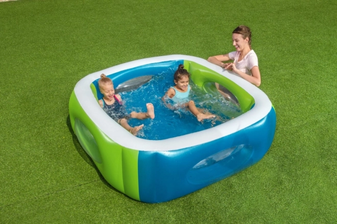 Aufblasbarer Pool mit Fenstern für Kinder - 168 cm x 168 cm x 56 cm