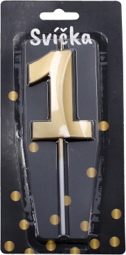 Party candle number 1 gold