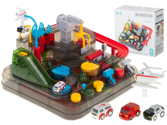 Circuit automobile multifonction avec hélicoptère