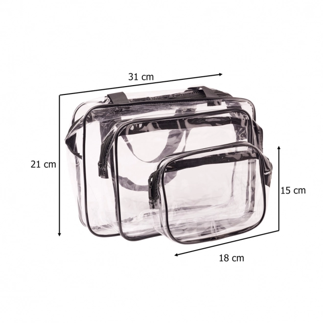 Set van doorzichtige reis cosmetische tassen - 3 stuks