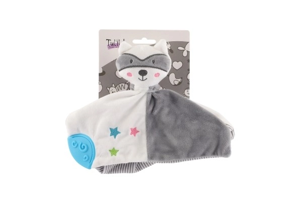 Wasmbeer knuffeldoekje rammelaar pluche 20x20cm op kaart in zak 0+