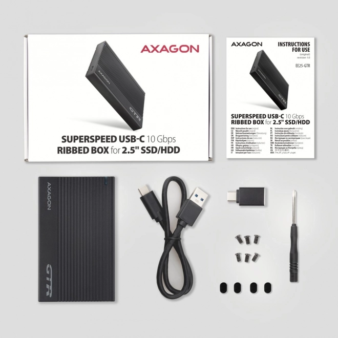 Aluminium behuizing voor externe USB3.2 Gen 2 schijven - SATA 6G 2.5" SSD/HDD