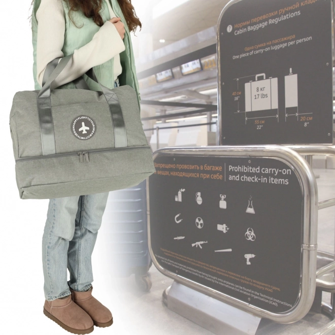 Reistas voor handbagage 39 x 18 x 30 cm grijs