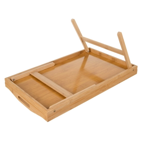 Table pliante en bambou pour lit avec fonction ordinateur portable