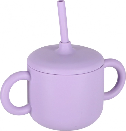 Training cup with handles and straw
