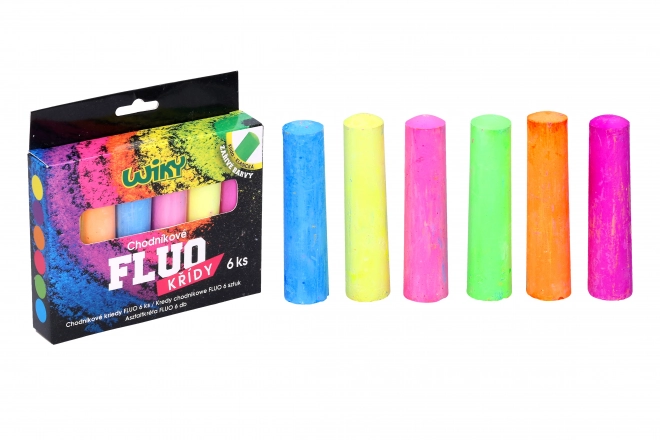Fluorescerende stoepkrijtjes 6 stuks