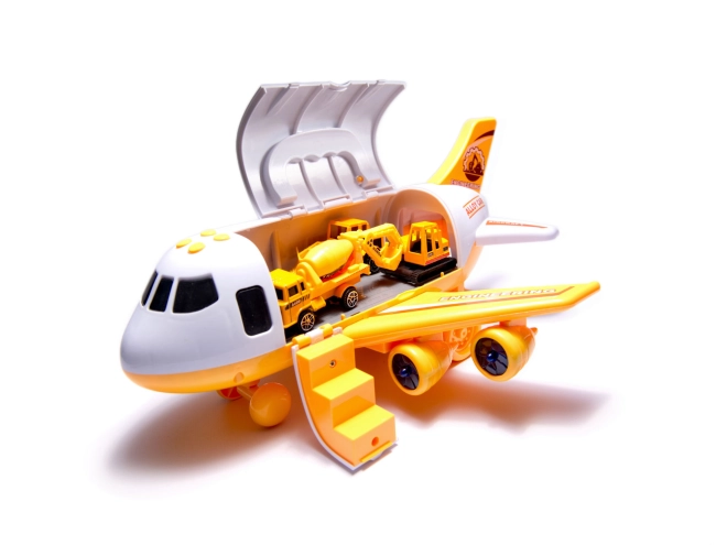 Opening airplane with ramp and storage space