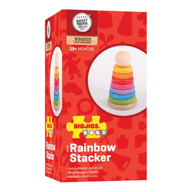 Houten stapelspeelgoed regenboog voor kinderen