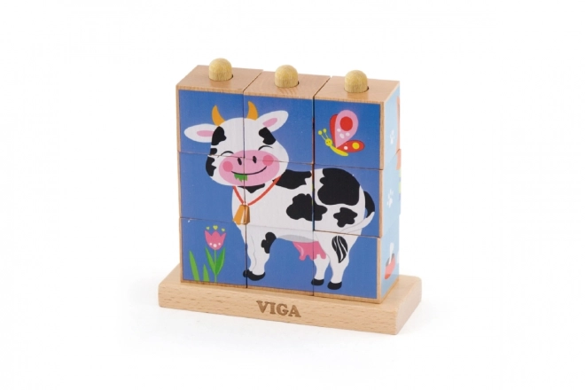 Viga Wooden Animal Puzzle Blocks